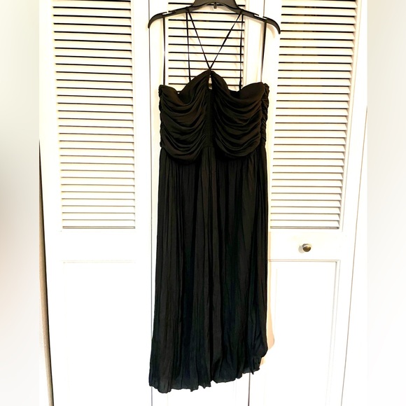 NWOT WHBM Keyhole Satin Midi Dress - Picture 6 of 7